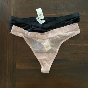 Aerie sheer mesh thong set medium BNWT